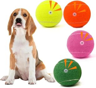 Tennis Ball Dog Toys 4 Pack - 4-Inch Durable and Safe Dog Ball, Sound Output from The Large Tennis Balls for Dogs with Mesh Bag